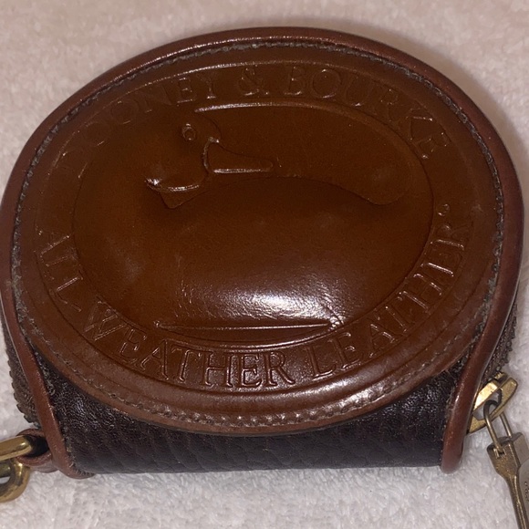 Dooney & Bourke Brown Leather Coin Purse with Strap - Picture 2 of 5